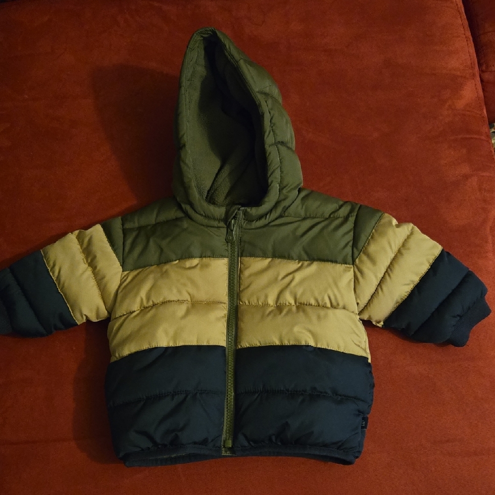 GAP Baby Olive, Navy &Tan Puffer Jacket